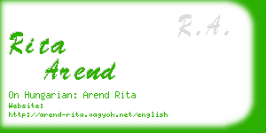 rita arend business card